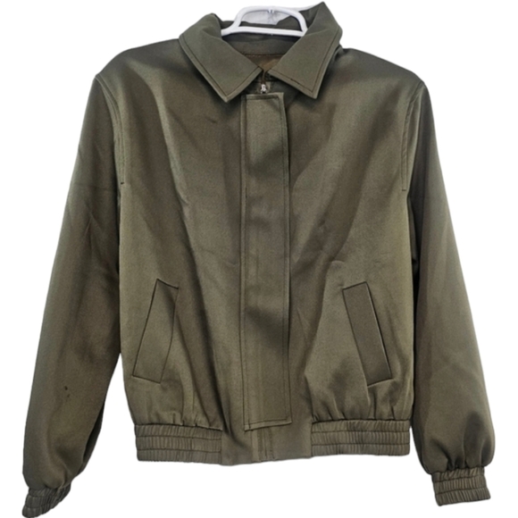 Commense Olive Green Bomber Jacket XS Streetwear Casual Spring Layer - Picture 1 of 14